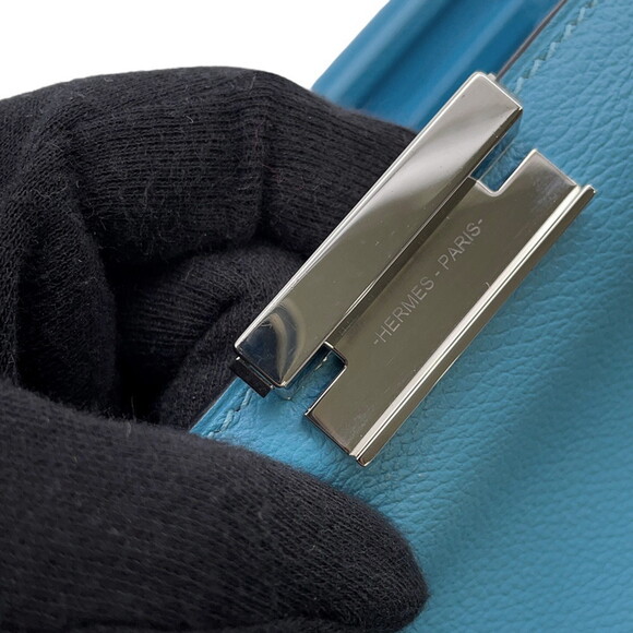 Hermes Hermès Click H 21 Shoulder Bag in Blue Jean/Evergrain with D Stamp - Picture 13 of 15